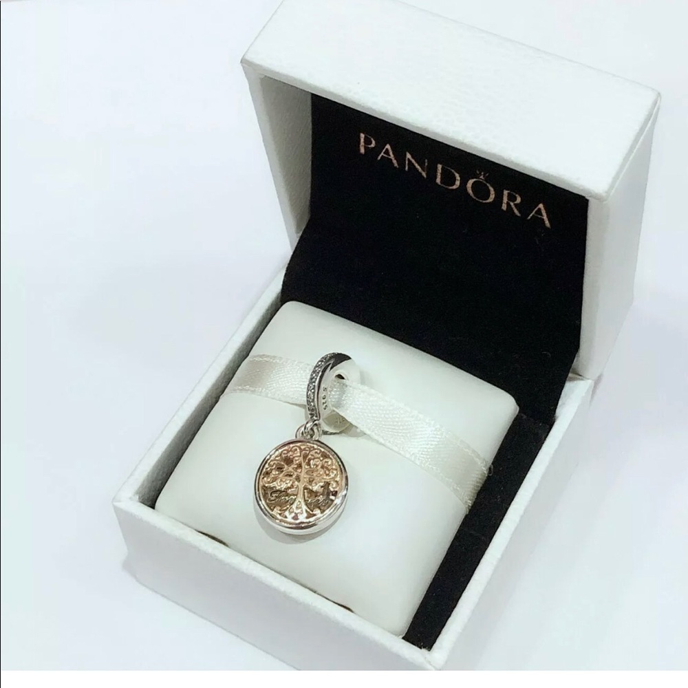 PANDORA 14k Gold Family Root Tree Forever 791988CZ